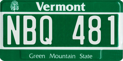 VT license plate NBQ481