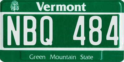 VT license plate NBQ484