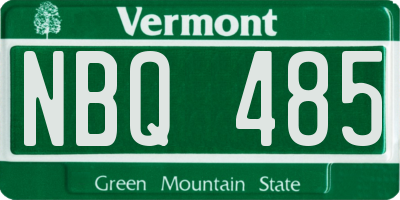VT license plate NBQ485