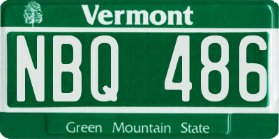 VT license plate NBQ486