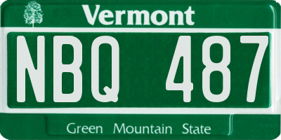 VT license plate NBQ487