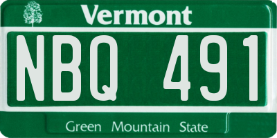 VT license plate NBQ491