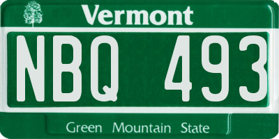 VT license plate NBQ493