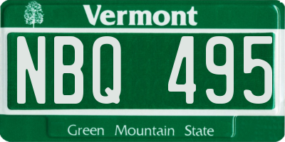 VT license plate NBQ495