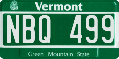 VT license plate NBQ499