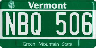 VT license plate NBQ506