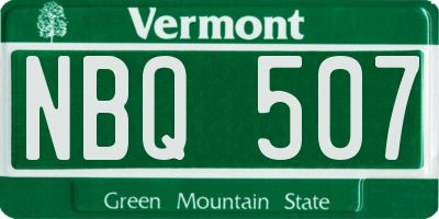 VT license plate NBQ507