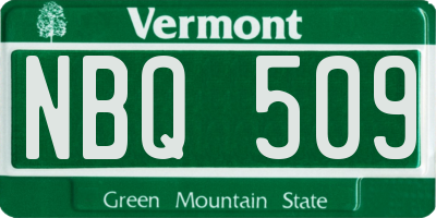 VT license plate NBQ509