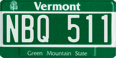 VT license plate NBQ511