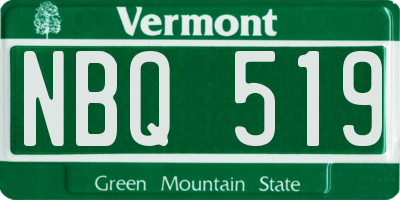 VT license plate NBQ519