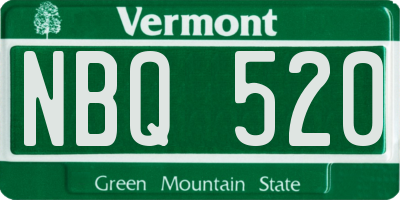 VT license plate NBQ520