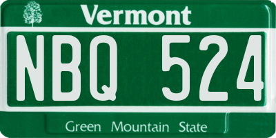 VT license plate NBQ524