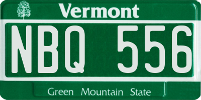 VT license plate NBQ556