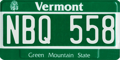 VT license plate NBQ558