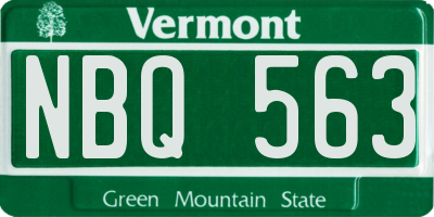 VT license plate NBQ563