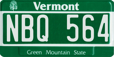VT license plate NBQ564