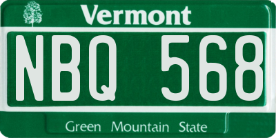 VT license plate NBQ568