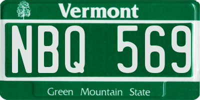 VT license plate NBQ569