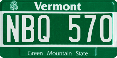 VT license plate NBQ570