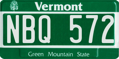 VT license plate NBQ572