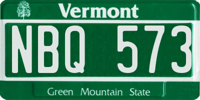 VT license plate NBQ573