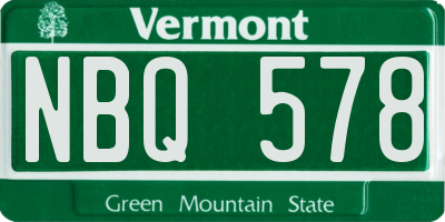 VT license plate NBQ578