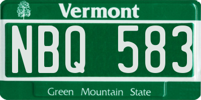 VT license plate NBQ583