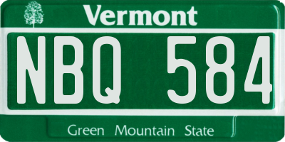 VT license plate NBQ584