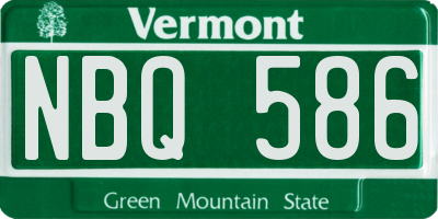 VT license plate NBQ586