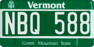 VT license plate NBQ588