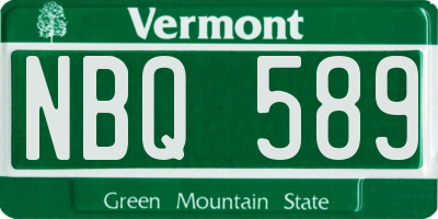 VT license plate NBQ589
