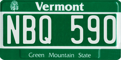 VT license plate NBQ590