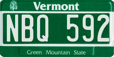 VT license plate NBQ592