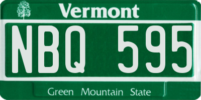 VT license plate NBQ595