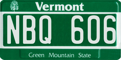 VT license plate NBQ606