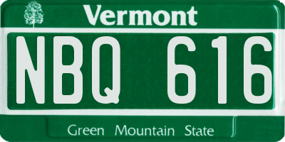 VT license plate NBQ616