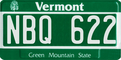 VT license plate NBQ622