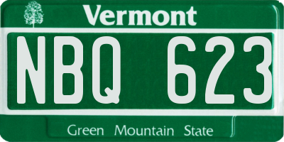 VT license plate NBQ623