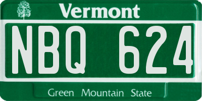 VT license plate NBQ624