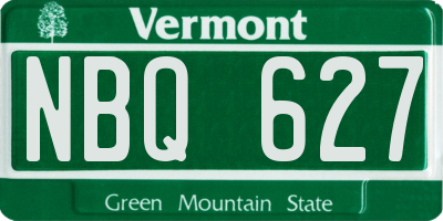 VT license plate NBQ627