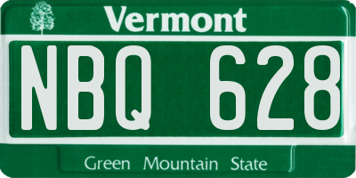 VT license plate NBQ628