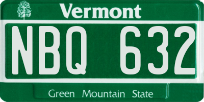 VT license plate NBQ632