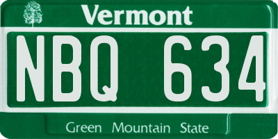 VT license plate NBQ634
