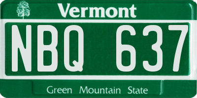 VT license plate NBQ637