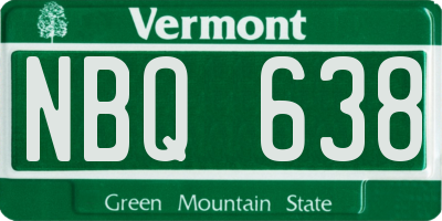 VT license plate NBQ638