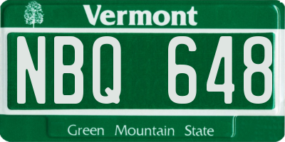 VT license plate NBQ648