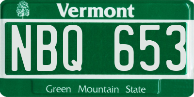 VT license plate NBQ653