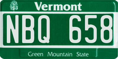 VT license plate NBQ658