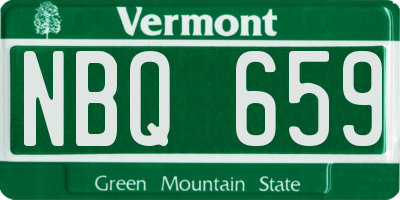 VT license plate NBQ659