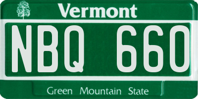 VT license plate NBQ660